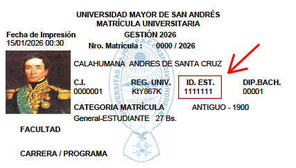 Matricula Number Example ::SSA::Sistema de Seguimiento Academico